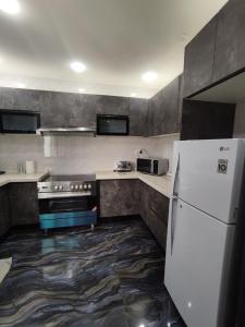 Kuchyň nebo kuchyňský kout v ubytování NOVA PREMIUM ROOMs