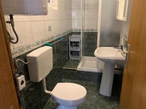 a bathroom with a toilet and a sink at Apartmani Auer in Pješčana Uvala +68 photos