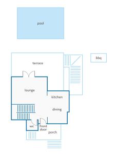 The floor plan of Villa Mariba Blue by Villa Plus