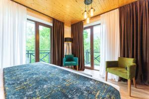 A seating area at Hotel Chatini Mestia