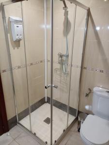 La salle de bains est pourvue d'une cabine de douche et de toilettes. dans l'établissement Torrox, à Fuengirola