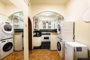 Kuchyň nebo kuchyňský kout v ubytování Stylish Homes Downtown Buda