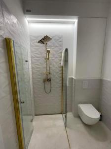 Kúpeľňa v ubytovaní Apartament w modernistycznej kamienicy w Gdyni