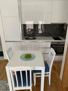 Kuchyň nebo kuchyňský kout v ubytování Apartman A2