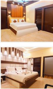Een bed of bedden in een kamer bij Le cressida Hotel