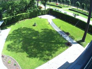 an overhead view of a park with a large lawn at Exquisite 1930's Historical House in Jūrmala +33 photos