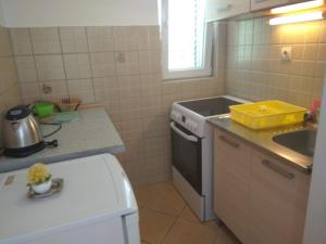a small kitchen with a sink and a stove at Apartment Villa Radovic II in Risan