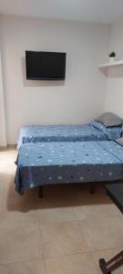 Zimmer mit 2 Betten und einem Flachbild-TV in der Unterkunft Casa Primi in La Nucía
