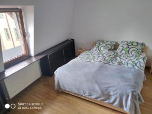 Posteľ alebo postele v izbe v ubytovaní NAD GALERIĄ
