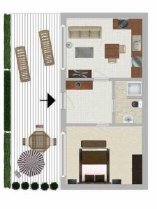 a floor plan of a house with at Ferienhaus Gruebsch in Zempin