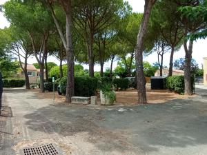 park z drzewami i podjazdem w obiekcie Complexe Touristique du Soleil w mieście Creissan