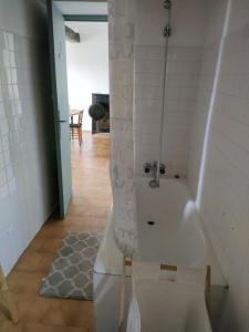 a bathroom with a bath tub in a room at Vacances près de Saint Florent in Olmeta-di-Tuda