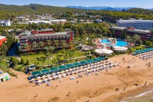 an aerial view of a resort with a beach at AQI Pegasos Club in Avsallar