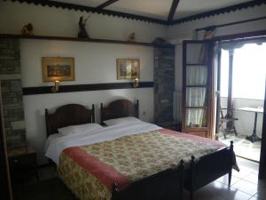 a bedroom with a large bed in a room at Villa Georgie in Tsagarada