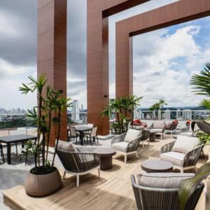 Posezení v ubytování Apartamento Moderno con Piscina en Panamá