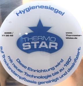 a thermo star logo on a soccer ball at Hotel Zum Weissen Ross in Delitzsch