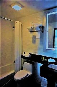 A bathroom at Umbrella Hotel Bronx