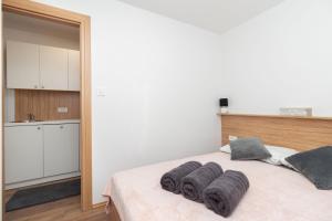 Katil atau katil-katil dalam bilik di Mobile home Sea Shell