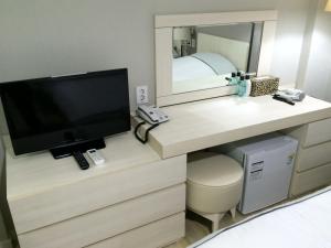 TV a/nebo společenská místnost v ubytování Busan Central Hotel