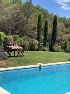 Basen w obiekcie Villa du Soleil en Provence sur le Domaine du Golf de Pont Royal lub w pobliżu