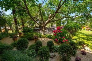 a garden with plants and flowers in a park at Apartment Skaline in Malinska