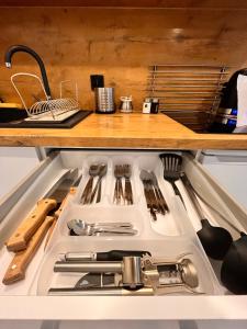 Kuchyňa alebo kuchynka v ubytovaní Apartament Słoneczne Okno