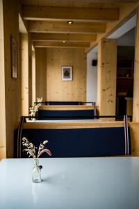 a small plant sitting on a table in a room at Flem Mountain Lodge in Flims +89 photos