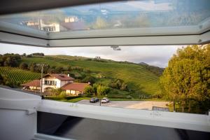 a view of a vineyard from a window of a house at Hotel Boutique Berazadi Berri in Zarautz