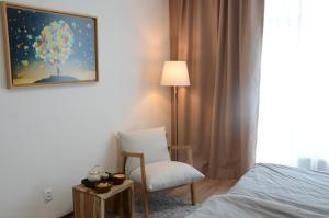 Posteľ alebo postele v izbe v ubytovaní Šumavský apartmán - Nový komfortní a prostorný, se zahradou