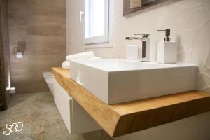 A bathroom at 500 Home