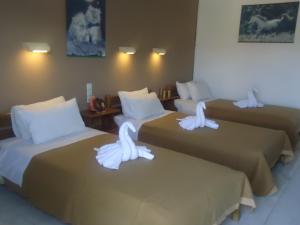 Un pat sau paturi într-o cameră la Saloustros Apartments