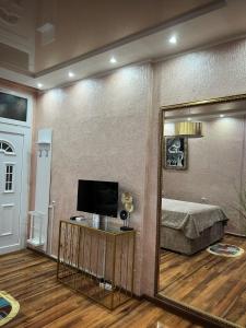 TV a/nebo společenská místnost v ubytování Studio apartman De Lux Loznica