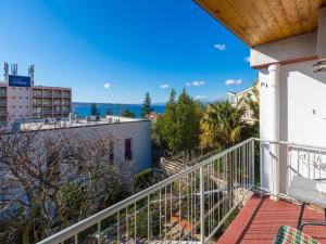 a balcony with a view of the ocean at Apartment KRUNO in Selce