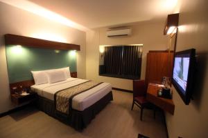 A television and/or entertainment centre at Microtel by Wyndham UP Technohub