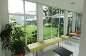A garden outside Microtel by Wyndham UP Technohub