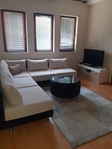 sala de estar con sofá y mesa de centro en Apartman Čerkez en Stolac
