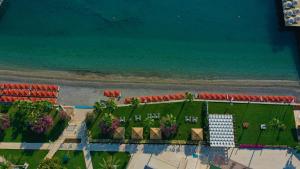 an aerial view of a resort on the beach at AQI Hydros Club in Kemer