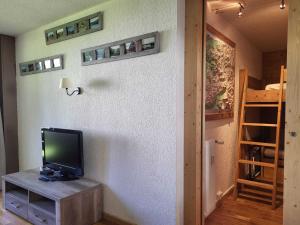 Appartement Tignes, 2 pièces, 4 personnes - FR-1-449-18にあるテレビまたはエンターテインメントセンター