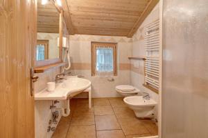 リヴィーニョにあるBaita dei ski Casinaのバスルーム(洗面台2台、トイレ付) +16枚の写真