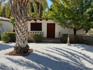 a house with a palm tree in the driveway at VILLA CANTARES in Málaga
