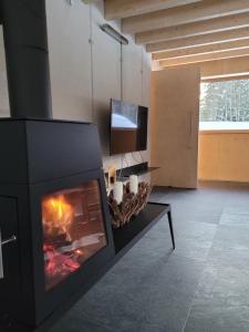 Televízia a/alebo spoločenská miestnosť v ubytovaní Chalet Dachstein