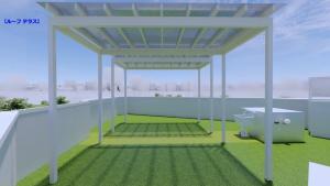 a rendering of a gazebo on the roof of a house at AQA ART 江の島 in Fujisawa