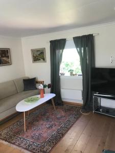 sala de estar con sofá y mesa en Rosendahl en Ålem