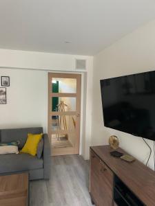 Televizors / izklaižu centrs naktsmītnē Appartement en rez de jardin tout équipé