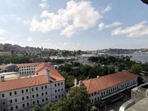 a view of the city from the roof of a building at Deniz Palace Hotel in Istanbul