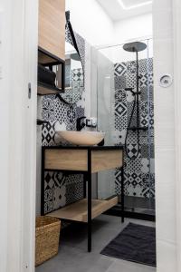 a bathroom with a sink and a shower at VeraLuce in Caltavuturo +52 photos