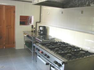 una cucina con piano cottura e forno di Casa dintre Vii a Jidvei