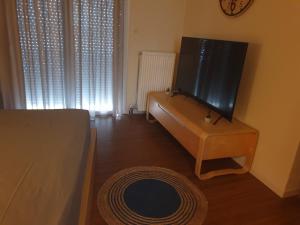 Televízia a/alebo spoločenská miestnosť v ubytovaní A pleasent small -studio close to the port of Volos