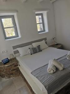 Postel nebo postele na pokoji v ubytování Soros Beach Antiparos