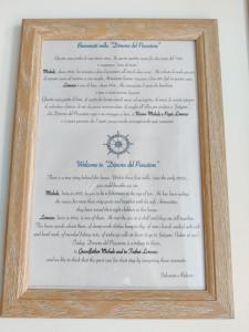 Certifikát, hodnocení, plakát nebo jiný dokument vystavený v ubytování Dimora del Pescatore